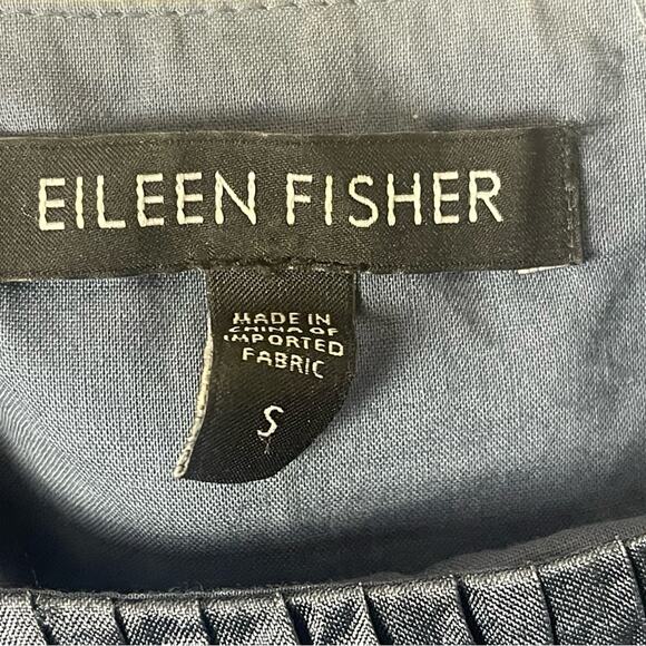 Eileen Fisher Blue Silk Pin-Tuck Cami Top, Bodice Sequins, Parties, Resort, S - Picture 6 of 6